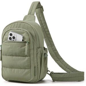 〽️Women Olive Puffer Crossbody Hobo Hanny Packs Travel Hiking Small Sling Bag
